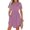 Purple, variant on Dresses for Women Fashion Solid Color V-Neck Mid-Length Dress Quick Dry Slim Fit Short Sleeve Sundresses