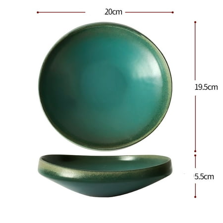 

Homeex Japanese Creative Thick-sided Ceramic Plate Restaurant Hotel Sapphire Green