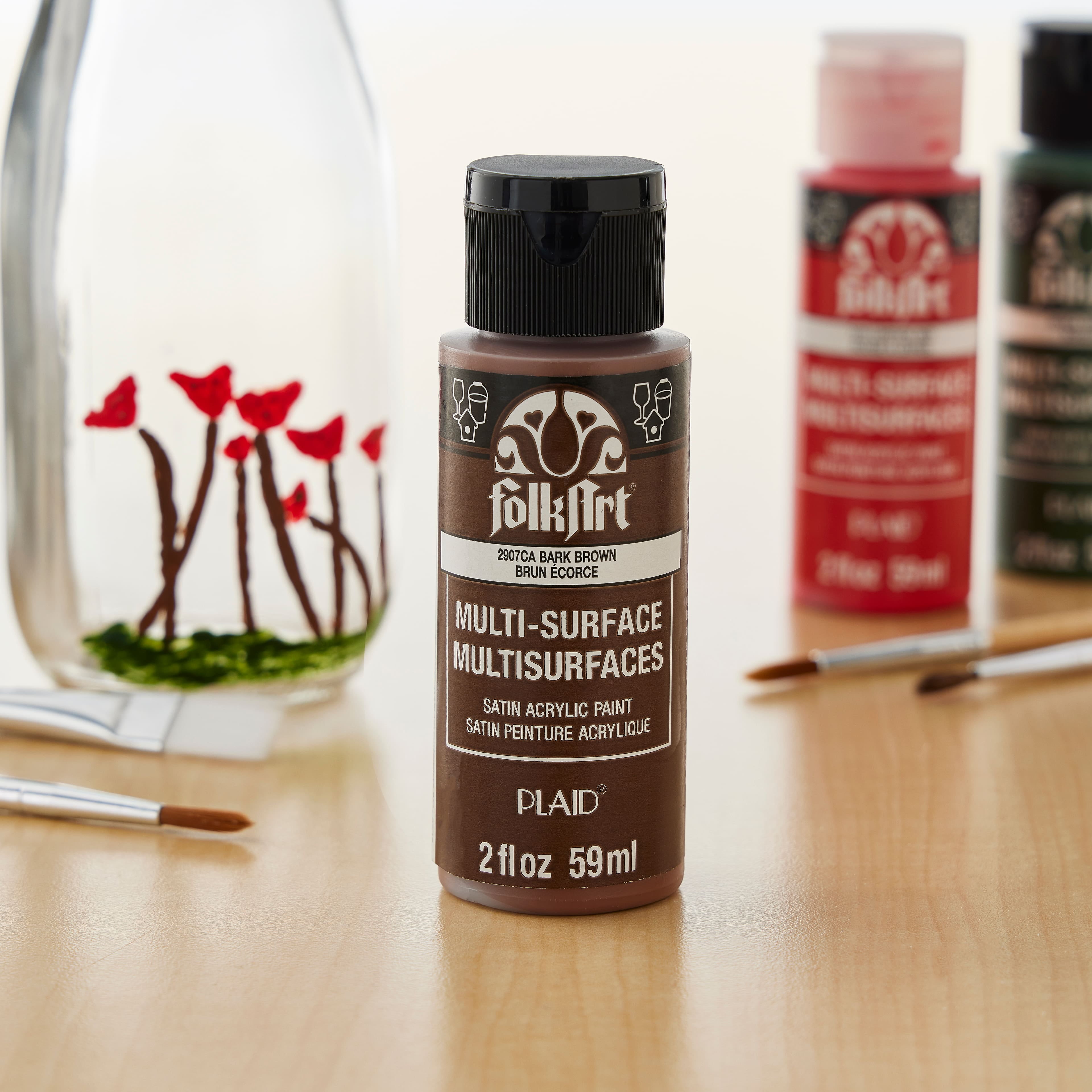 FolkArt Multi-Surface Satin Acrylic Paint, 2oz., 12 Pack