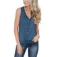 thumbnail image 3 of Camisetas sin Mangas con Cuello en V y Botones para Mujer, Camisetas sin Mangas básicas Informales de Verano, camisola Delantera con Tiras, Azul-XXL-Azul-XXL Sailing Electrónica, 3 of 4