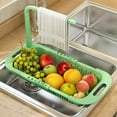 thumbnail image 2 of HAXMNOU Over The Sink Dish Drainer Drying Rack Adjustable to Fit Any Size Sink Large Capacity Storage Retractable Sink Storage Rack Towel Rack ,Clearance item! (Mint Green), 2 of 8