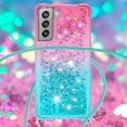 thumbnail image 4 of Funda para Samsung Galaxy S21 FE 5G Brillantina Líquida Divertida Reluciente y con Cristales en Movimiento Cuerpo Cruzado con Cordón Ajustable, 4 of 5