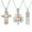 Rose, variant on 3pcs Cremation Ashes Jewelry Urn Pendant Necklace with Hollow Cross Urn Keepsake Cremation Jewelry for Ashes for Women Men