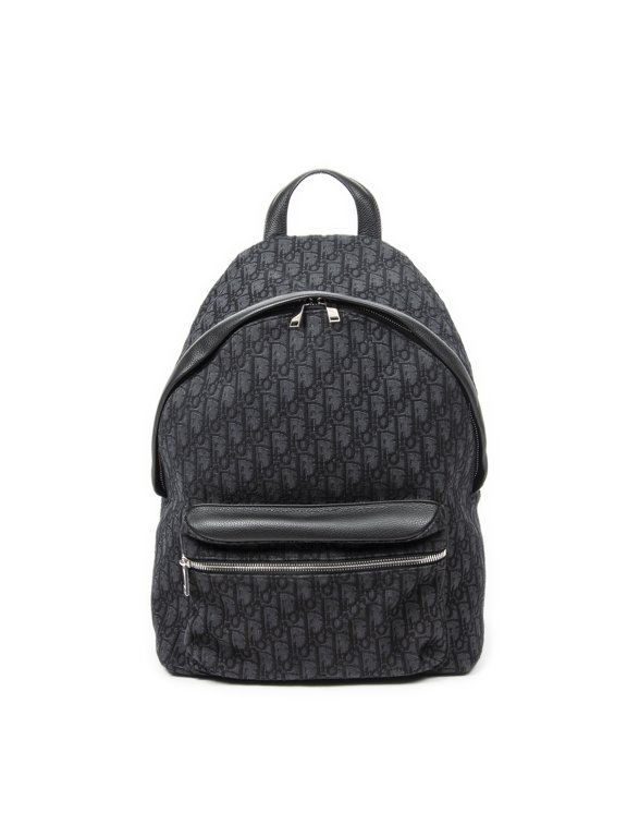 Pre-Owned Dior Black Rider Backpack Backpack Oblique Jacquard Canvas