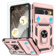thumbnail image 1 of KOMI for Pixel 7 Pro Case, Google Pixel 7 Pro Case with 2 HD Screen Protector + Slide Camera Cover, Magnetic Ring Holder Kickstand [Military Grade Shockproof] Case for Pixel 7 Pro 6.7", Rose Gold, 1 of 5
