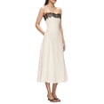 thumbnail image 3 of Women' Long Slip Dress Thin Camisole Maxi Robe over Knee Length Cream White S, 3 of 7