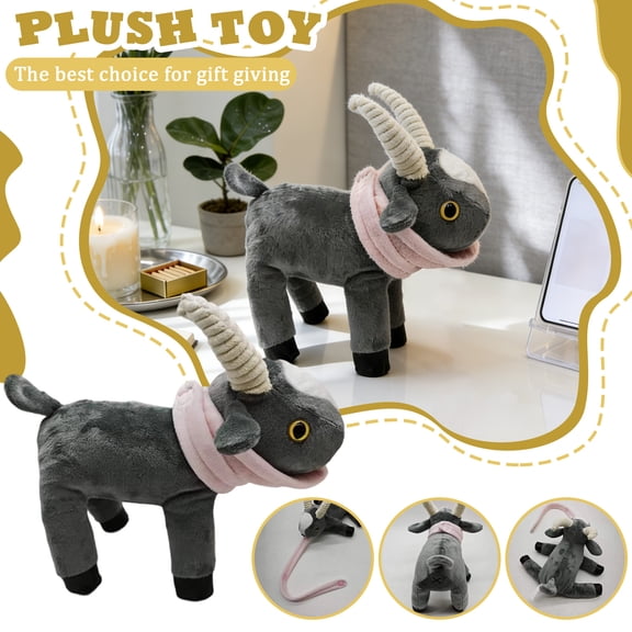 Goat Simulator Plush Toy, Game Lover Gift, Cute Soft Stuffed Animal Doll for Fans, Collectible Desktop Decoration (1 Count)
