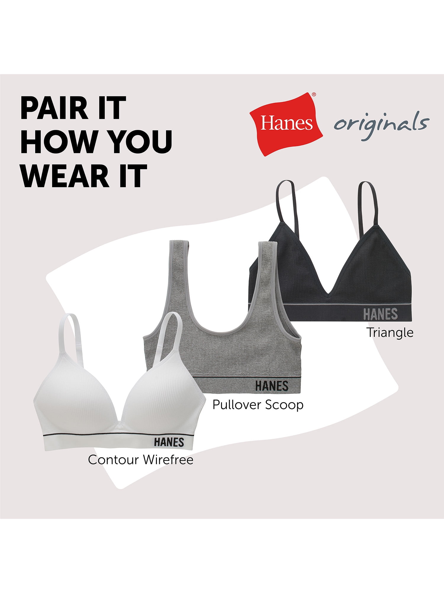 Hanes Originals Women's Underwear Seamless Rib Boyfit Panties, 3-Pack
