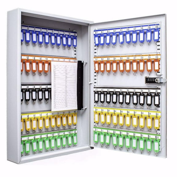 Barska CB13560 100 Key Adjustable Solic Steel Cabinet w/ Combination Lock, Grey