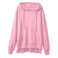 thumbnail image 5 of Paiwinds Women's Oversized Sweatshirts Cozy Hooded Long Sleeve Pullover with Drawstring and Front Pocket Casual Relaxed Fit Side Vent Tunic Tops, 5 of 6