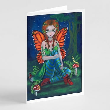 Caroline's Treasures Fairy Monarch Greeting Cards with Envelopes, 5" x 7" (8 Count)