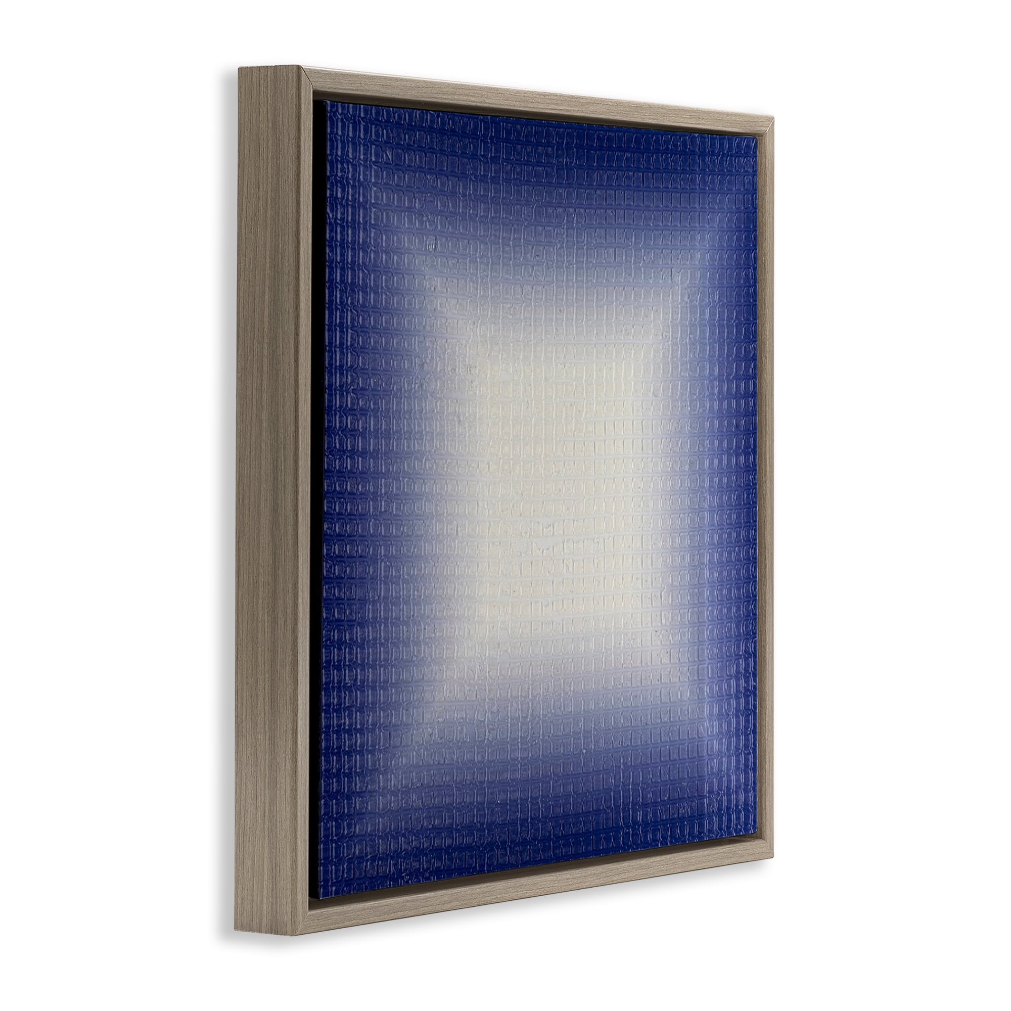 Stupell Industries Blue Ombre Fade Abstract Painting Brown Floater Framed Canvas Art Print Wall Art, 18 x 18