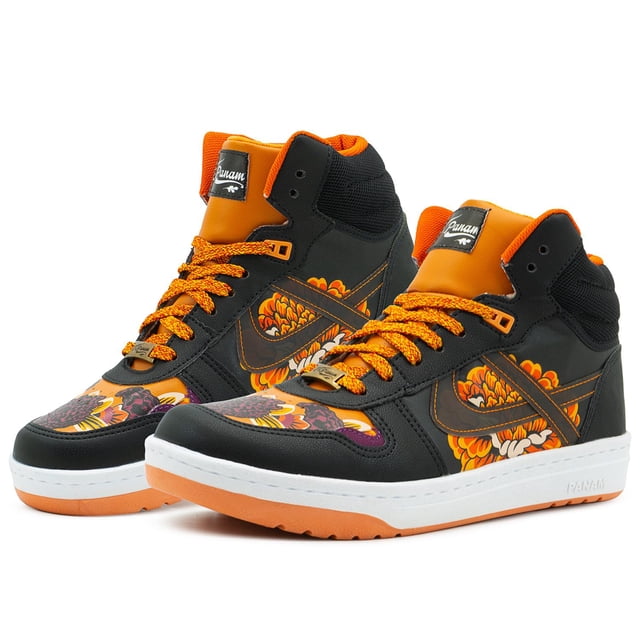 Tenis Bota Panam Edición Limitada Día De Muertos Cempasuchil negro 29