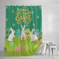 thumbnail image 4 of Happy Easter Small Stall Shower Curtain, Waterproof Shower Curtains for Bathroom, Rabbits Eggs Spring Daisy Floral Grass Green Washable Fabric Bath Curtain for Bathtub with Hooks 36x72 Inches, 4 of 9