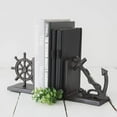 thumbnail image 6 of Danya B. Nautical/Coastal Home Decor - 2-Piece Metal Bookend Set with Anchor and Captain's Wheel, 6 of 7