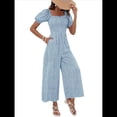 thumbnail image 1 of Mono de Verano 2025 para Mujer, Estilo Floral, Informal, Holgado, con Pierna y Corta. Azul XL, 1 of 10