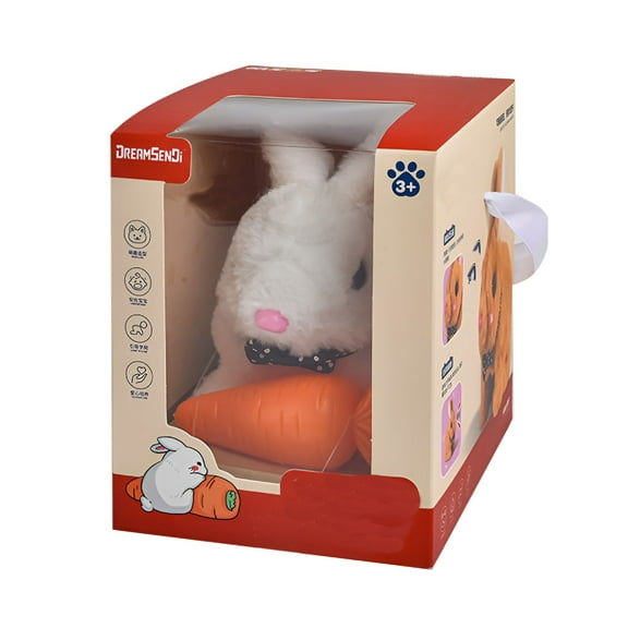 BESTSKY My Realistic Robot Bunny Plush Toy Interactive Robotic Rabbit Gift for Ages 3-6 for Easter(A)