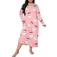 thumbnail image 2 of siminseming Chemises de Nuit de Noël pour Femmes & Chemises de Nuit Grande Taille Robe de Nuit Décontractée Imprimé Nœud Papillon Manches Longues Col Rond Extensible Vêtements & Accessoires, 2 of 5