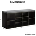 thumbnail image 2 of YJETYH Shoe Bench with Cushion,Storage Bench 3-Tier Shoe Rack Bench 10 Cubbies Shoe Organizer Adjustable Shelves for Living Room Entryway Hallway Bedroom (Black), 2 of 7