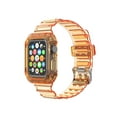 thumbnail image 1 of Compatible avec Apple iWatch Étui de Protection, Femmes Hommes Bracelet de Remplacement Doux Transparent pour Apple Watch (Orange Transparent, 42/44mm), 1 of 6