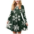 thumbnail image 1 of Zanarzt Robe de Fête de Noël pour Petite Fille Robe de Fête de Noël pour Fille Imprimé de Noël Bal de Promo Fête de Noël Robes pour Fille Vert, 5-6 Ans, 1 of 5
