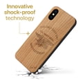 thumbnail image 3 of Case Yard Wooden Case Outside Soft TPU Silicone, Slim Fit Shockproof Wood Protective Phone Cover for Girls Boys Men and Women, Supports Wireless Charging Navy 1 Design case for iPhone-X, 3 of 7