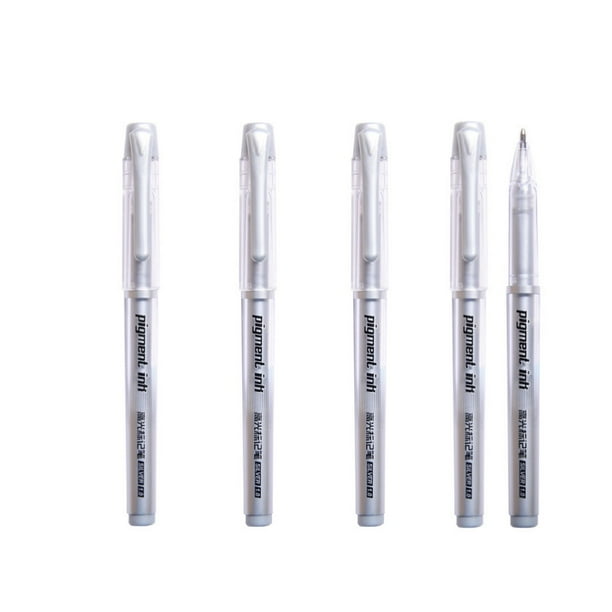 Juego de 5 bolígrafos de gel blancos, bolígrafos de gel blancos para arte, bolígrafo de tinta blanca para bocetos, escritura, resaltado de 1,0 mm, diseño de bocetos para artistas escolares, papeles