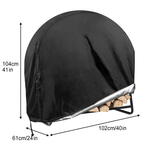 Heavy-Duty 600D Oxford Fabric Waterproof Round Firewood Cover and Drawstring