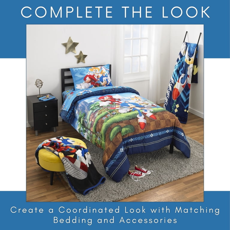 Sonic the Hedgehog Kids 4 Piece Blue Sheet Set, Full - Walmart.com