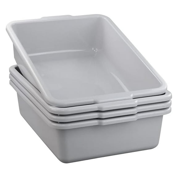 25 Quart Plastic Bus Box, Restaurant Bus Tubs, 4 Packs