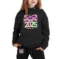 thumbnail image 2 of lnmuld Winter Outfits 2 Piece 2025 Year Print Girls Long Sleeve Letter Graphic Hooded Sweater and Pants Outfit Set for Big Kids Solid Color Size:2-3 Years, 2 of 4
