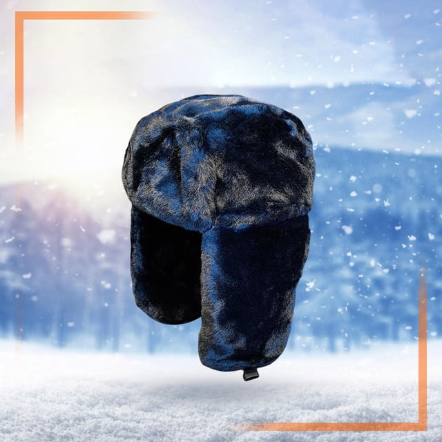 Winter Trapper Hat Sombreros de bombardero Sombrero cálido con orejeras Orejeras de felpa Cozy Lei Feng Hat para adultos Niñas Esquí al Negro BLESIY Sombrero Lei Feng