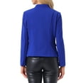 thumbnail image 3 of INSPIRE CHIC Open Front Blazers for Women's Casual Long Sleeves Buttons Office Suit Jacket XS Royal Blue, 3 of 6