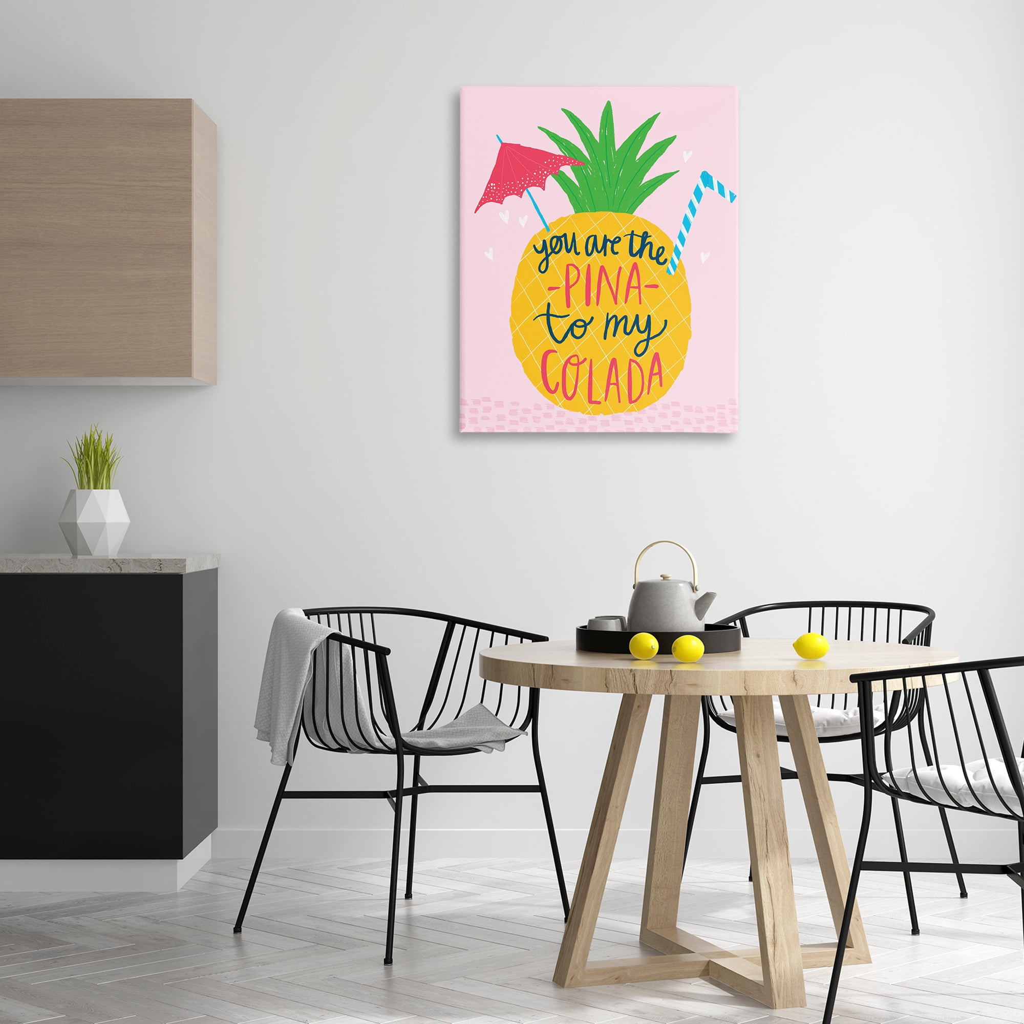 Stupell Industries Pina To My Colada Food & Beverage Painting Wrapped Canvas Art Print Wall Art, 30 x 40
