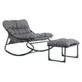 thumbnail image 2 of UBesGoo Patio Rocking Chair with Ottoman, Metal Rocker Seating with Soft Cushion for Outdoor and Indoor, Gray, 2 of 6