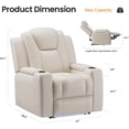 thumbnail image 6 of COLAMY Sereno Dual Motors Wall Hugger Power Recliner Chair with Power Headrest for Living Room, Home Theater Seating with Hidden Storage, Beige, 6 of 9