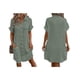 thumbnail image 3 of Vestido Túnica Holgado Informal de Verano para Mujer, de Algodón y , con Botones, Escote en V, Corta, Color Gris y Verde, Talla L, 3 of 7