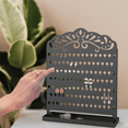 thumbnail image 4 of Mango Steam Metal Wall-Mounted Jewelry & Earring Organizer for Women (Peacock, Black), 4 of 6