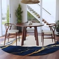 thumbnail image 3 of Round Rugs 6Ft, Navy Blue Marble Round Area Rug Washable Indoor Throw Carpet, Modern Ink Painting Art Abstract Soft Non Slip Circle Rug for Office Cabinet Home Decor Aesthetic, 3 of 8