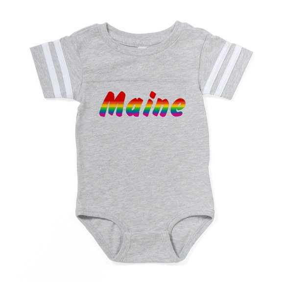 CafePress - Maine Rbw Txt - Cute Infant Baby Football Bodysuit