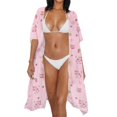 thumbnail image 3 of DISNIMO Cow Strawberry Heart Print Women Casual Swimsuit Cover Ups Long Kimono Cardigan Swimwear Coverup Summer Beach Hawaii Bathing Suit Cover up, 3 of 6
