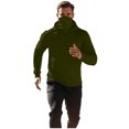 thumbnail image 4 of SnZhen Men's Hoodies With Face Mask Fall Winter Fashion Solid Color Long Sleeved Hooded Warm Pullover Sweatshirts Tops Army Green L, 4 of 5