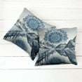 thumbnail image 3 of Ambesonne Lake Throw Pillow Cover Pack of 2, Ethnic Boho Mandala Mountains, 2 Pcs-40"x40", Night Blue, 3 of 5