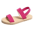 thumbnail image 3 of Agkizg Summer Women Sandals Low Heel Slide Sandals Casual Slippers Open Toe Beach Sandals Comfortable Shoes Pink, Size 6.5, 3 of 5