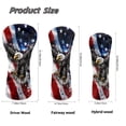 thumbnail image 6 of Uorisanigo Golf Head Covers, 3pcs Eagle American Flag Golf Club Covers for Woods and Driver Fairway Hybrid, PU Leather Headcovers for Club Protective, Fits Most Golfs Clubs, 6 of 7