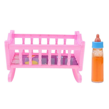 Baby Doll Rocking Bed w/ for 20cm Doll Dollhouse Toy Playset | Walmart ...