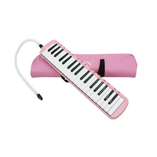 Toystoory 32/37 Teclas de piano Melódica Instrumento educativo musical Armónica de órgano bucal con bolsa para adultos de estudiantes Accesorios para instrumentos musicales Rosa 37 clave