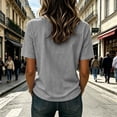 thumbnail image 6 of Admvng Women's Striped T-Shirt Crew Neck Short Sleeve Casual Solid Basic Tee Tops, 6 of 7