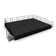 thumbnail image 2 of National Public Seating SG482410C-10-SS10 16 x 20 ft. Black Carpet Stage with Black Shirred Pleat Skirting, 24 in. Height, 2 of 4