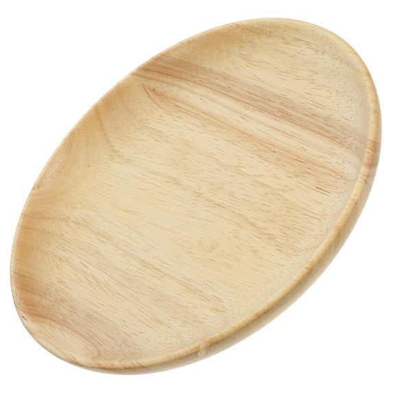 KALLORY  Solid Wood Round Plate Serving Tray with Decorative Trays Dessert